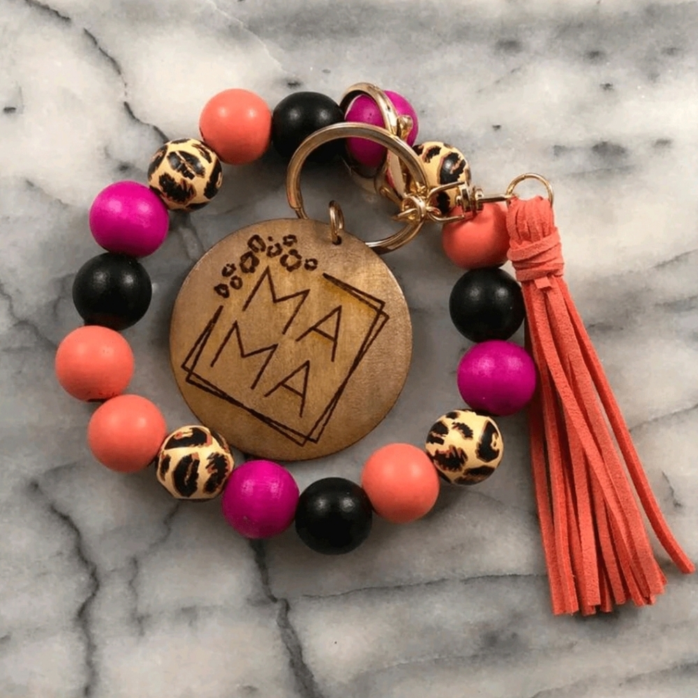 Mama Beaded Keychain